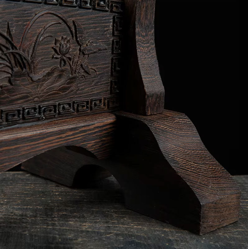 Engraved Wooden Sword Display Stand